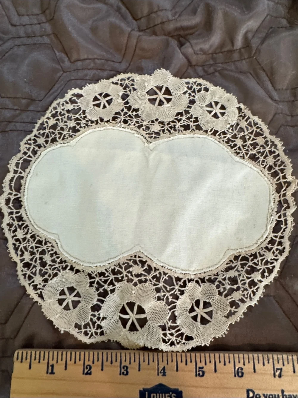 Vintage Lace-Edged White Cotton Doilies Set of 3